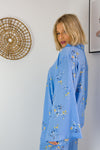 Camisa floral - celeste
